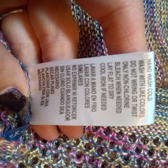 Democracy Crochet Knit Boho Poncho Top - Picture 2 of 6